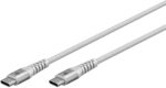 Goobay Καλώδιο Ταχείας Φόρτισης USB-C σε USB-C 60W 2m Υφασμάτινο με Μεταλλικά Βύσματα Λευκό 70194 - Image 2