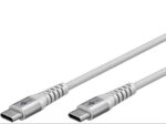 Goobay Καλώδιο Ταχείας Φόρτισης USB-C σε USB-C 60W 3m Υφασμάτινο με Μεταλλικά Βύσματα Λευκό 70195 - Image 2