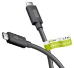 Goobay Καλώδιο USB4 v2.0 με Βύσματα USB-C 240W 80Gbit/s Power Delivery 1.2m Μαύρο 74376