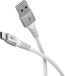 Goobay Καλώδιο Ταχείας Φόρτισης USB-C σε USB-A 60W 3m Υφασμάτινο με Μεταλλικά Βύσματα Λευκό 74532