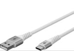 Goobay Καλώδιο Ταχείας Φόρτισης USB-C σε USB-A 60W 3m Υφασμάτινο με Μεταλλικά Βύσματα Λευκό 74532 - Image 2