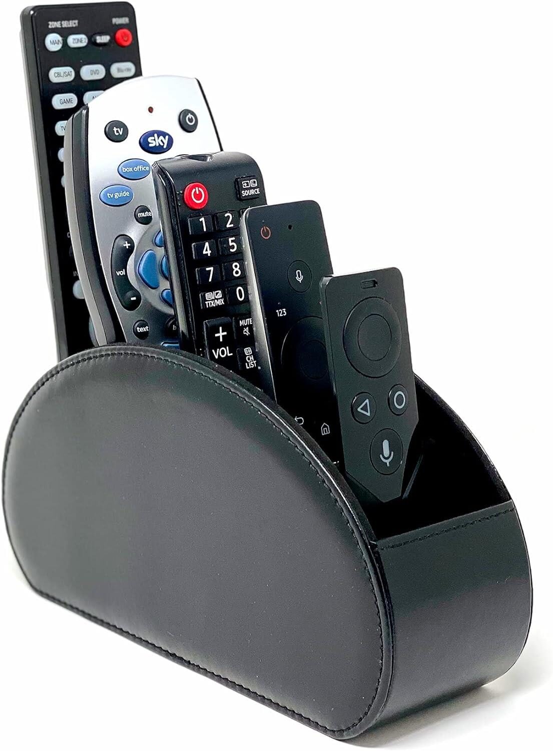763828720-o1-3.jpg AXRed RCU Holder Επιτραπέζια Θήκη 5 Τηλεχειριστηρίων από Οικολογικό Δέρμα 22x7x12cm - Image 1