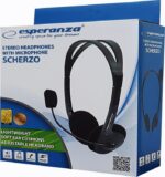 Esperanza Scherzo EH102 Οn Ear Ενσύρματα Ακουστικά με 2.5m Καλώδιο, Μικρόφωνο & Ρύθμιση Έντασης Μαύρο - Image 5