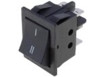 Διακόπτης Rocker ON-ON 6P DPDT, 15A/250VAC, για Άνοιγμα 31x22.3mm RS2023C7BK