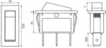 Διακόπτης Rocker (ON)-OFF-(ON) 3 Pin SP3T, 10A/250VAC για Άνοιγμα 30x11mm SCI R13-91I-01-BB-7D - Image 3