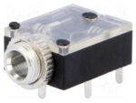 Βύσμα 3.5mm Stereo Θηλυκό με Διακόπτη Γωνία για Panel Πλαστικό Διάφανο JC-115