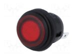 Διακόπτης Rocker IP65 OFF-ON 3 Pin SPST, Φωτιζόμενος Κόκκινος 10A/250VAC, Φ20.2mm SCI R13-112B8W-02-BRNN-0A-N2