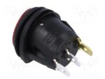 Διακόπτης Rocker IP65 OFF-ON 3 Pin SPST, Φωτιζόμενος Κόκκινος 10A/250VAC, Φ20.2mm SCI R13-112B8W-02-BRNN-0A-N2 - Image 2