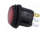 Διακόπτης Rocker IP65 OFF-ON 3 Pin SPST, Φωτιζόμενος Κόκκινος 10A/250VAC, Φ20.2mm SCI R13-112B8W-02-BRNN-0A-N2 - Image 3