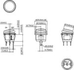 Διακόπτης Rocker IP65 OFF-ON 3 Pin SPST, Φωτιζόμενος Κόκκινος 10A/250VAC, Φ20.2mm SCI R13-112B8W-02-BRNN-0A-N2 - Image 4