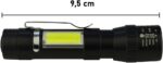 Επαναφορτιζόμενος Φακός Χειρός LED 300lm με Micro USB, Ρυθμιζόμενη Εστίαση & Πλαϊνό Φωτισμό Φ25x95mm 82239 - Image 2