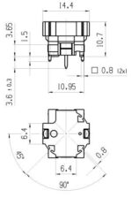 Πιεζοδιακόπτης Πλήκτρο Push ON SPST-NO 10mA/28VDC 14.4x14.4x10.7mm Marquardt 6425.0101 - Image 2