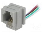 Βύσμα RJ12 6P6C Θηλυκό με Καλώδια για Panel Connfly DS1133-04-S60A150