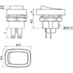 Διακόπτης Rocker ON-ON 6 Pin DPDT, 3A/250VAC, Φ12.2mm SCI R13-213B-03-BBNN - Image 3