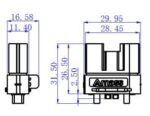 Βύσμα AS120-F Τροφοδοσίας DC 60Α Θηλυκό 2 Pin & 4  Pin Εντολής Κολλητό για Καλώδιο 6mm Amass 09441 AS120-F - Image 4