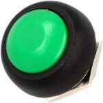 Πιεζοδιακόπτης Push ON 2 Pin SPST-NO, 1A/250VAC Φ14mm Πράσινο Ninigi PS33BGR