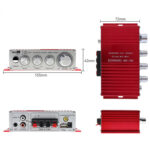MegaSound MA-180 Ενισχυτής Ήχου 2x20W 4-16Ω 12VDC Χωρίς Τροφοδοτικό Κόκκινος-Ασημί - Image 4