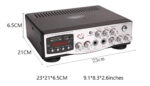MegaSound 009 Ραδιοενισχυτής Ήχου Stereo 2x30W 4-16Ω FM/USB/SD/MICx2 230VAC/12VDC Μαύρος-Ασημί - Image 3