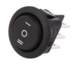 Διακόπτης Rocker ON-OFF-ON 6 Pin DP3T, 10A/250VAC, για Άνοιγμα Φ20mm Canal MR3-230-R6-BBNWC
