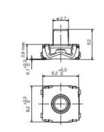 Microswitch TACT 4 Pin Push ON SPST-NO, 1.7N, 0.05A/32VDC, 7.6x7.6x5.2mm SMT C&K KSC421G70SHLFSPF - Image 3