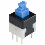 Πιεζοδιακόπτης ON-ON 6P με Συγκράτηση DPDT 8x8x13.5mm για PCB E-Switch TL2285EE
