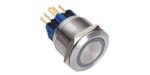 Πιεζοδιακόπτης ON-ON 6 Pin SPDT, 12VDC Φ25mm 3A/220VAC με LED 12V Πράσινο IP65 Onpow GQ25-11ZE/G/12V/S