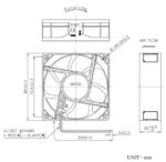 Ανεμιστήρας Ball Bearing 12VDC 80x80x25mm IP68 60CFM 47.5dBA Sunon GF80251B1-000U-AE9 - Image 2