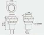 Πιεζοδιακόπτης Push ON SPST-NO, 1.5A/250VAC Φ12.7mm Κόκκινος SCI R13-502A-05-BR - Image 3