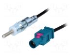 Adaptor Κεραίας Αυτοκινήτου DIN Αρσενικό σε Fakra Αρσενικό με Καλώδιο 30cm Μαύρο 4CarMedia ZRS-GOLFV-DIN