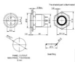 Πιεζοδιακόπτης OFF-(ON) 4 Pin SPST, Φ16mm 2A/36VDC με LED 12V Λευκό  IP65 IK08 Onpow GQ16F-10E/J/W/12V/S - Image 2