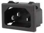 Βύσμα Ρεύματος 3 Pin C14 για Panel 250VAC 10A Faston 4.8mm Canal KS-202