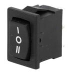 Διακόπτης Rocker ON-OFF-ON 3 Pin SP3T, 3A/250VAC, για Άνοιγμα 19.2x13mm Ninigi RSM103A2C0BK