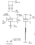 Microswitch TACT 2 Pin Push ON SPST, 0.98N, THT 6.2x6.2x5mm E-Switch TL59AF100Q - Image 2