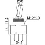 Διακόπτης Μοχλού Toggle OFF-ON 3 Pin SPST, 20A/12VDC, με Κόκκινο LED, Φ12.2mm SCI R13-61L2 - Image 3
