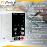 PCWork PCW07C Τροφοδοτικό Εργαστηρίου 1 Καναλιού Switching 0÷30VDC 0÷5A με Θύρα USB 17.4x15.5x7.9cm - Image 5