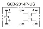 Ρελέ Ηλεκτρομαγνητικό 24VDC 5A 2 Επαφών N.C 6 Pin για PCB Omron G6B-2014P-US 24VDC - Image 3
