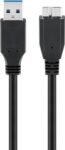 Καλώδιο USB 3.0 Type A Αρσενικό σε Micro USB 3.0 Αρσενικό 1m Μαύρο Goobay 95169
