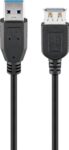 Καλώδιο Προέκτασης USB 3.0 Type A Αρσενικό σε Θηλυκό 5m Μαύρο Goobay 95726