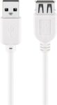 Καλώδιο Προέκτασης USB 2.0 Type A Αρσενικό σε Θηλυκό 1.8m Λευκό Goobay 96198