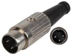 Βύσμα DIN 3 Pin 180° Αρσενικό Καλωδίου Μεταλλικό Deltron 610-0300