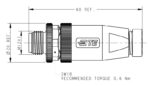Βύσμα Μ12 Αρσενικό 2 Pin για Καλώδιο, 4Α IP67 250V TE Connectivity T4111001041-000 - Image 3