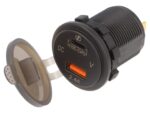 Φορτιστής Οχημάτων 12/24VDC με Display για Panel με 1x USB-A & 1x USB-C Power Delivery 3.1A Max. IP66 4Carmedia CAR-USB-A/C-BL