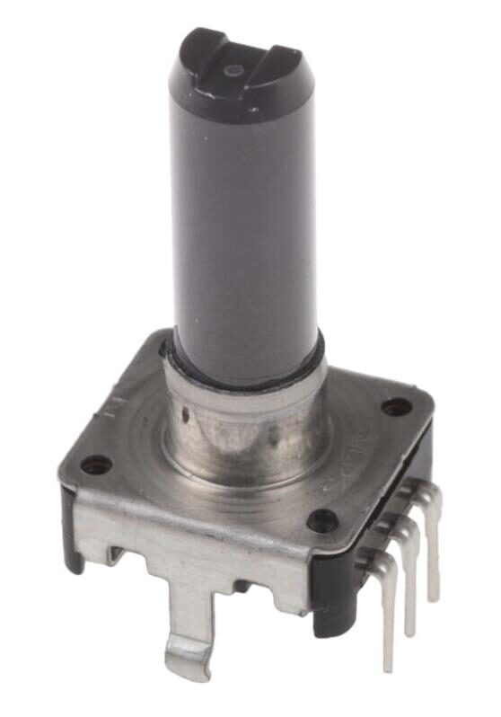 984961123-o1-1.jpg Encoder Σταδιακός 24 Παλμών /Στροφή, 2 Φάσεων: Α&Β, 5VDC 5mA Max για PCB THT Alps EC12E24204A9 - Image 1