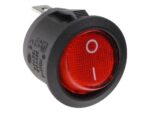 Διακόπτης Rocker OFF-ON 3 Pin SPST, Φωτιζόμενος Κόκκινος 10A/250VAC, Φ20.2mm SCI R13-112B-02-BR-2D-N-2