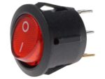 Διακόπτης Rocker OFF-ON 3 Pin SPST, Φωτιζόμενος Κόκκινος 10A/250VAC, Φ20.2mm SCI R13-112B-02-BR-2D-N-2 - Image 3