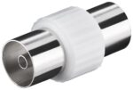 Adaptor Βύσμα Κεραίας TV Θηλυκό σε Θηλυκό Πλαστικό Λευκό Goobay 11536