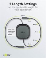 Goobay Αυτοανασυρόμενο Καλώδιο Φόρτισης USB-C σε USB-C 15W 1m με Μεταλλικά Βύσματα Μαύρο 77424 - Image 4