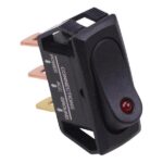 Διακόπτης Rocker OFF-ON 3 Pin SPST, Φωτιζόμενος 12VDC/25A LED Κόκκινο, για Άνοιγμα 29x11.6mm SCI R13-242L-01-BBR