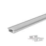 Προφίλ Αλουμινίου Χωνευτό για Ταινίες LED 200x2.47x0.7cm Ασημί Optonica 5192