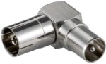 Adaptor Βύσμα Κεραίας TV Αρσενικό σε Θηλυκό Γωνία Μεταλλικό Goobay 11391